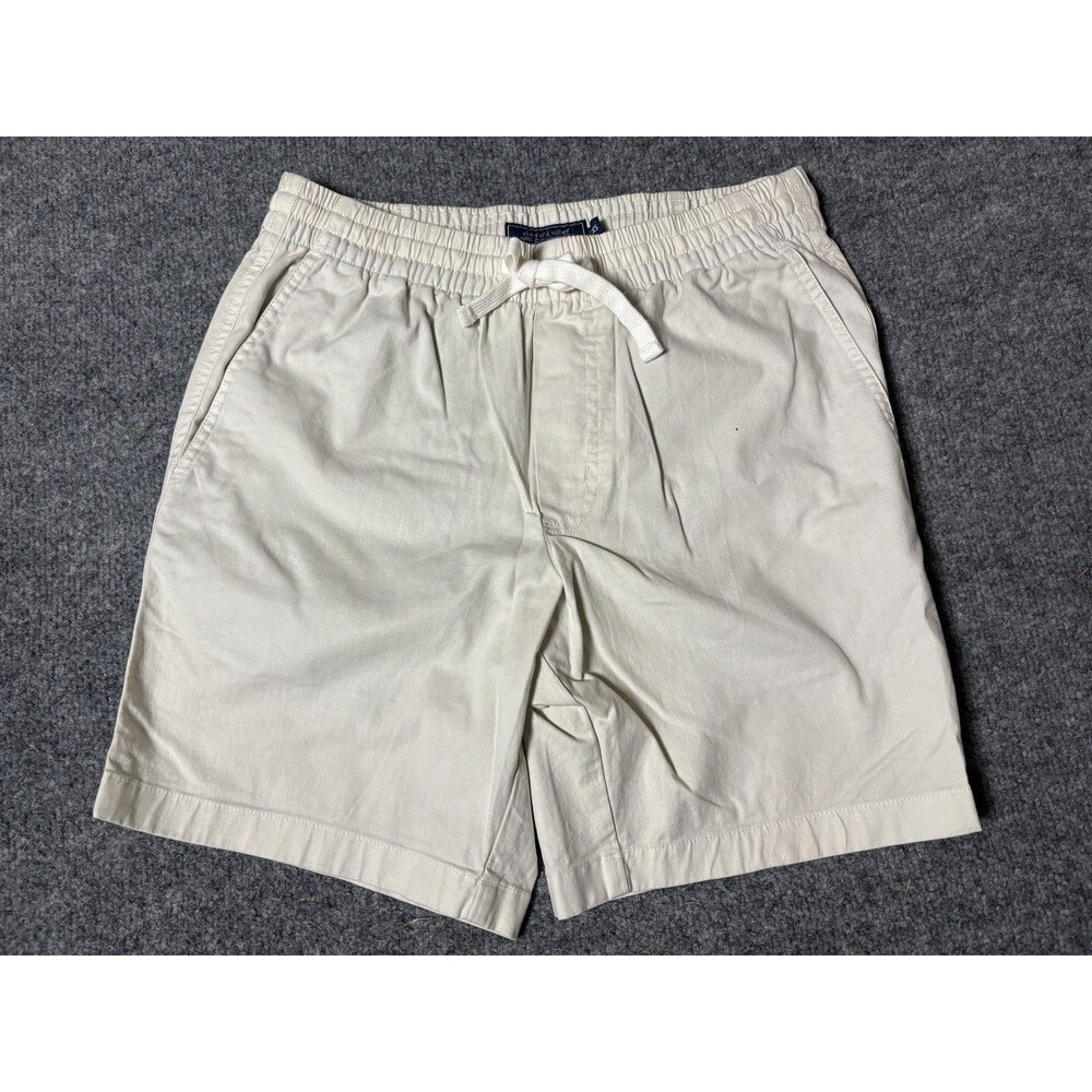 Vineyard Vines Chino Shorts Mens XS Beige Canvas 7" Inseam Drawstring Casual